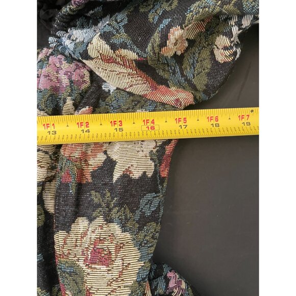 BOHME LaRuth Floral Brocade Short Puff Sleeves Pockets Smocked Mini Dress Size L - Picture 16 of 16